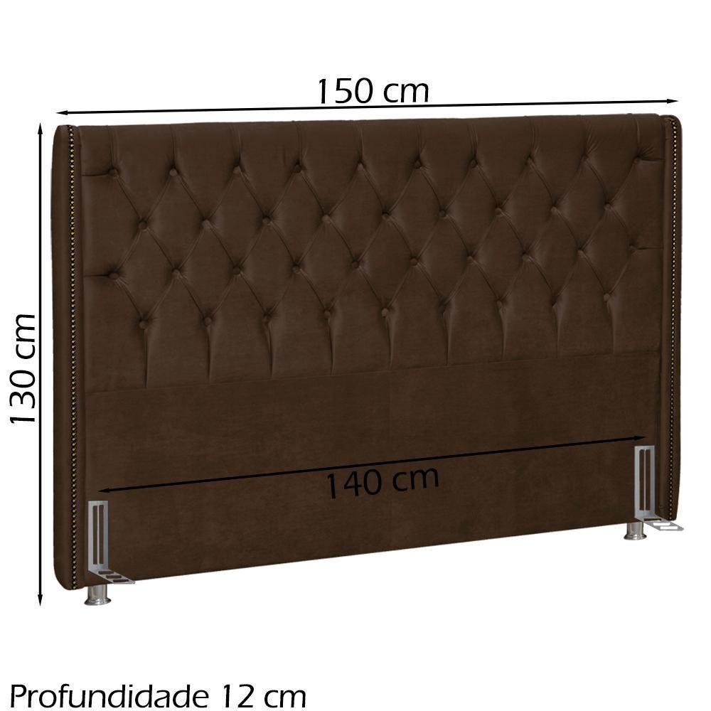 Cabeceira Casal 140 Cm Firezz Veludo Sl 942 Peer Sl 942 - 3