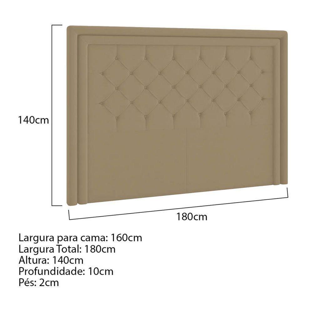 Cabeceira Queen Estocolmo P04 160 Cm Suede Bege Tca 941 - 5