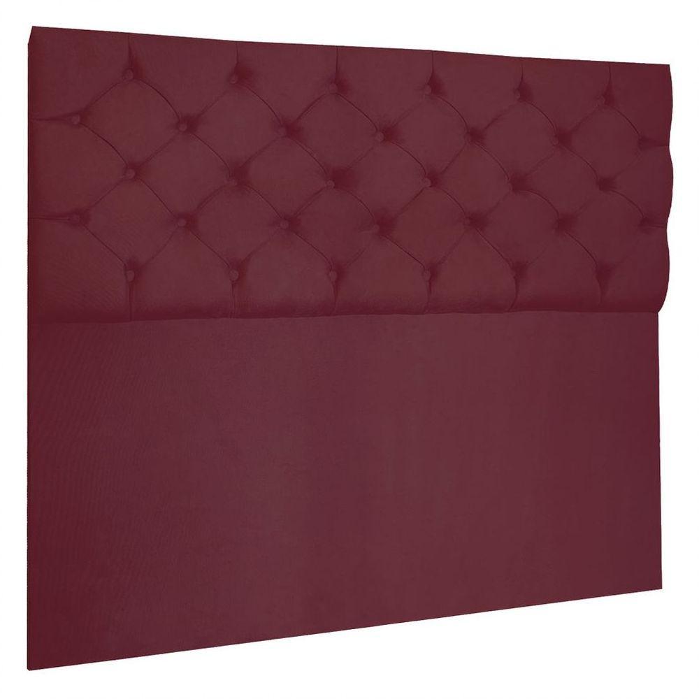Cabeceira Capitonê Queen 1,60m Jade Suede Cor Marsala - 1