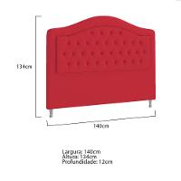 Cabeceira Casal ághata P04 140 Cm Suede Vermelho Tca 53 - 5