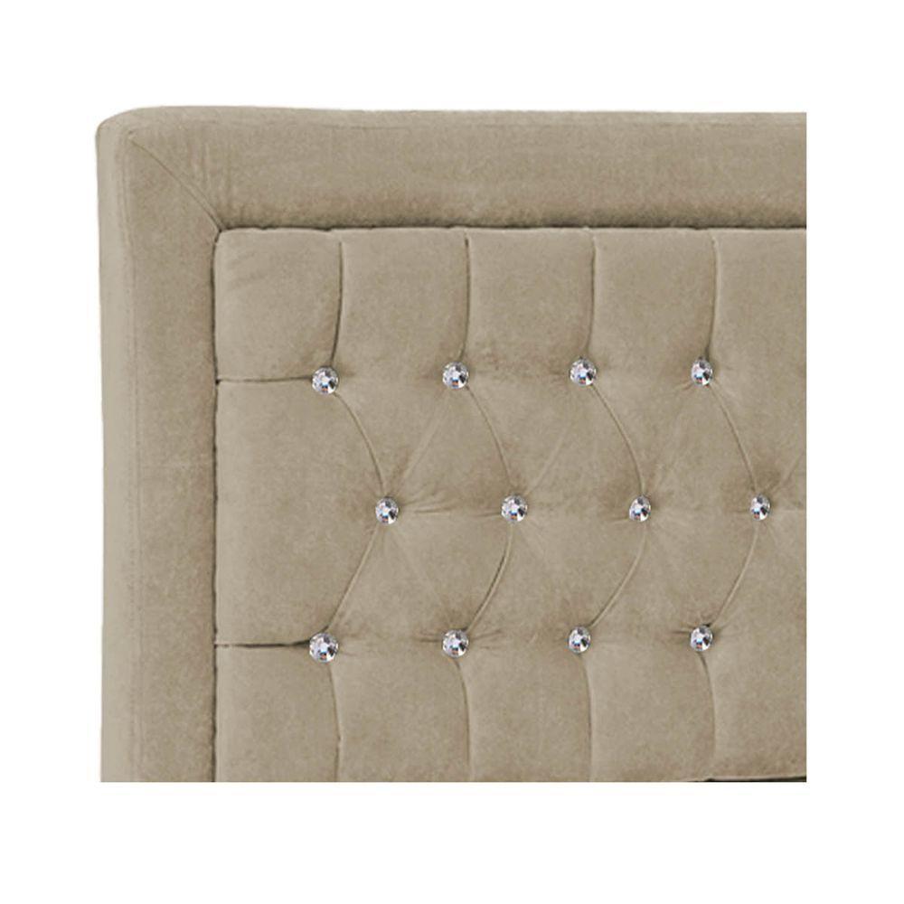 Cabeceira Queen Iasi P04 160 Cm Suede Bege Tca 941 - 3