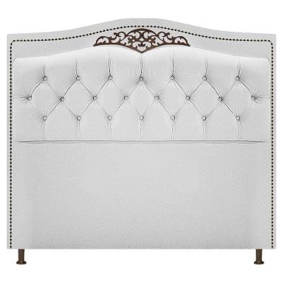 Cabeceira Yasmim 90Cm Solteiro Suede Branco