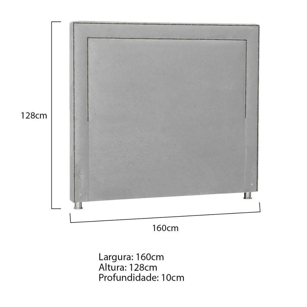 Cabeceira Queen Moscou P04 160 Cm Suede Cinza Tca 940 - 5