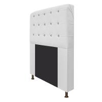 Cabeceira Dama 90Cm Solteiro Com Strass Suede Branco - 3