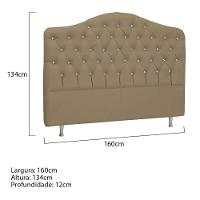 Cabeceira Queen Florence P04 160 Cm Suede Bege Tca 941 - 5