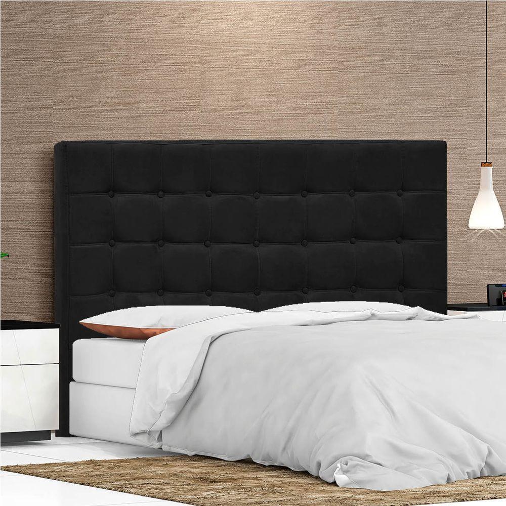Cabeceira Queen Pequim P04 160 Cm Suede Preto Tca 944 - 6