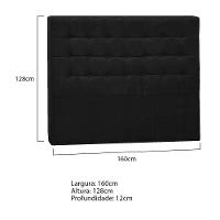 Cabeceira Queen Pequim P04 160 Cm Suede Preto Tca 944 - 5