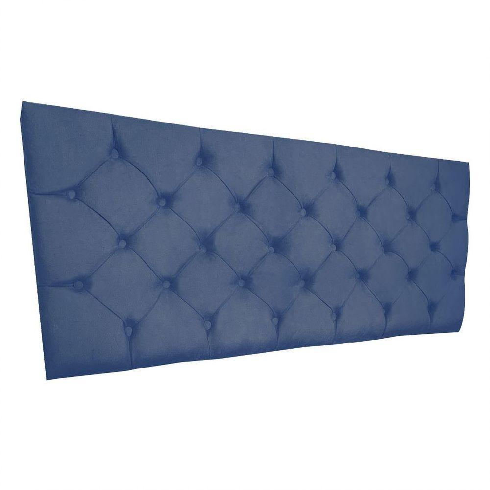 Cabeceira Painel Capitonê King 1,95m Jade Suede Azul Marinho - 3