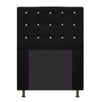 Cabeceira Dama 90Cm Solteiro Com Strass Suede Preto - 1