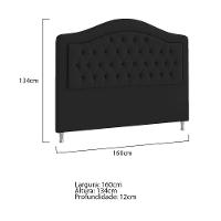 Cabeceira Queen ághata P04 160 Cm Suede Preto Tca 944 - 5