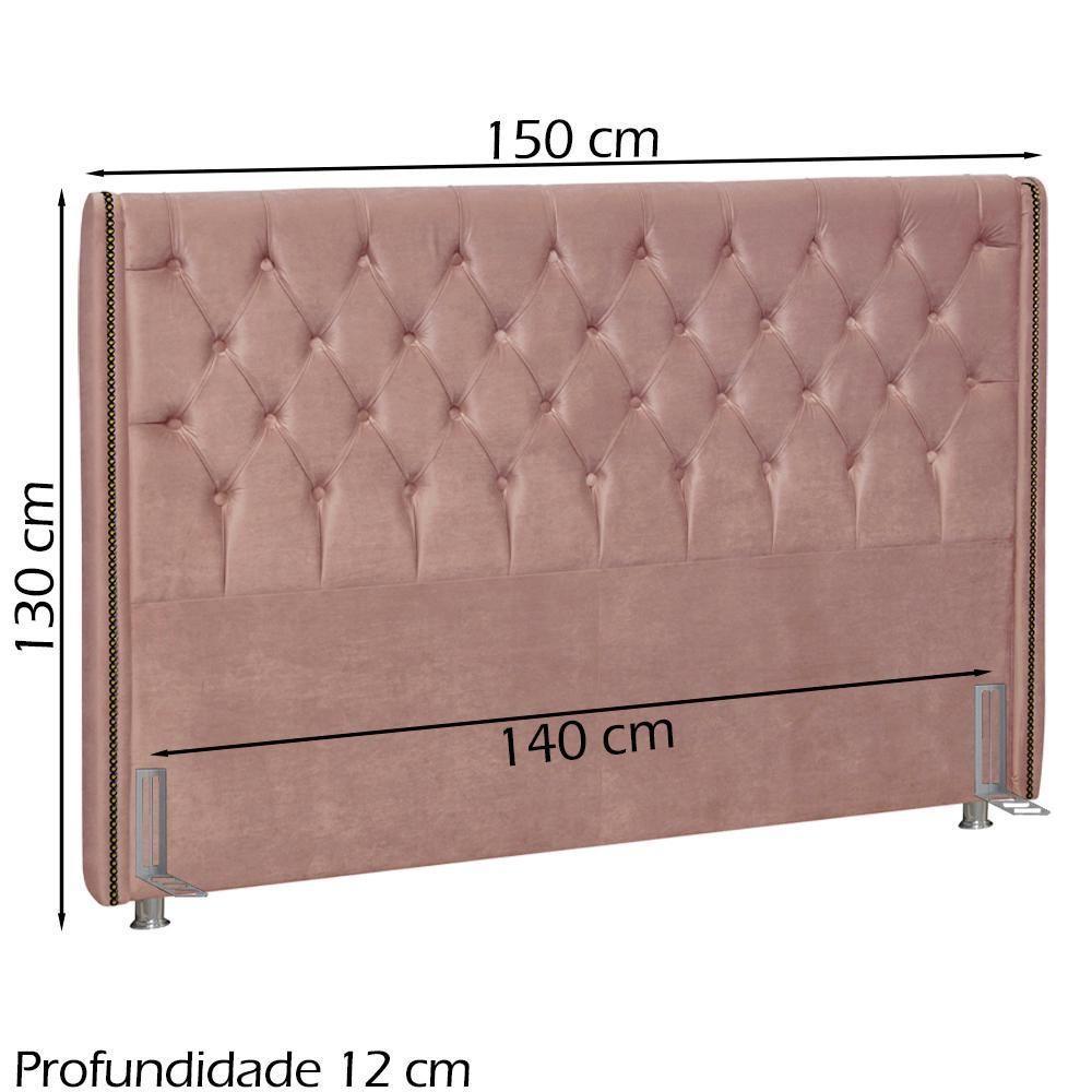 Cabeceira Casal 140 Cm Firezz Veludo Sl 949 Peer Sl 949 - 5