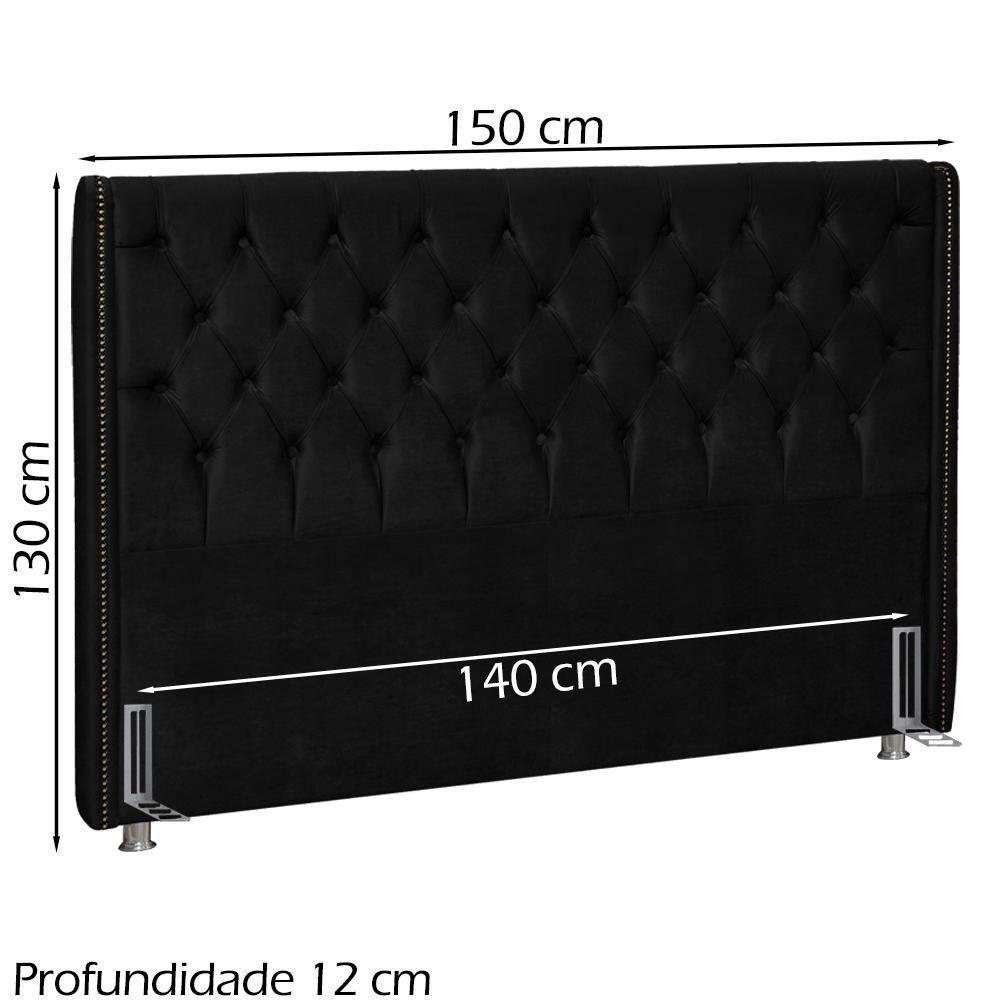 Cabeceira Casal 140 Cm Firezz Veludo Sl 944 Peer Sl 944 - 8
