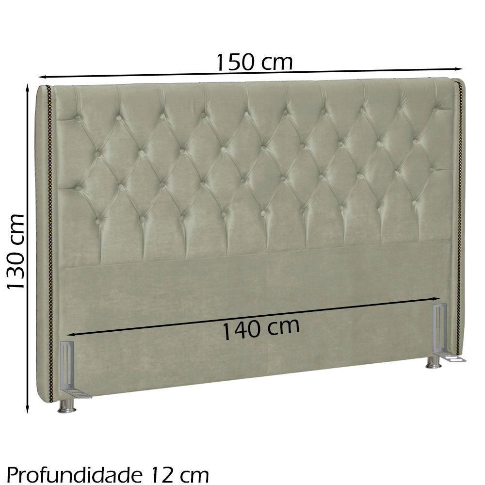 Cabeceira Casal 140 Cm Firezz Veludo Sl 940 Peer Sl 940 - 7