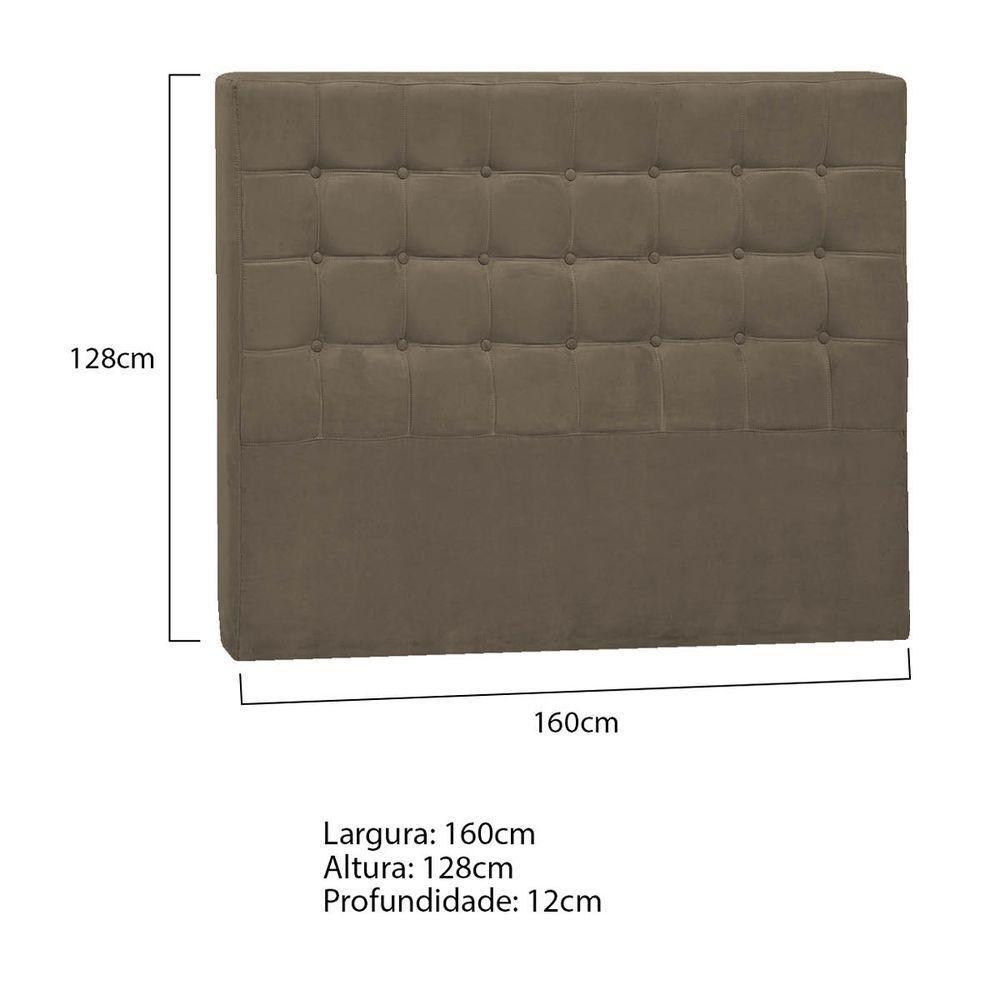 Cabeceira Queen Pequim P04 160 Cm Suede Marrom Claro Tca 945 - 5