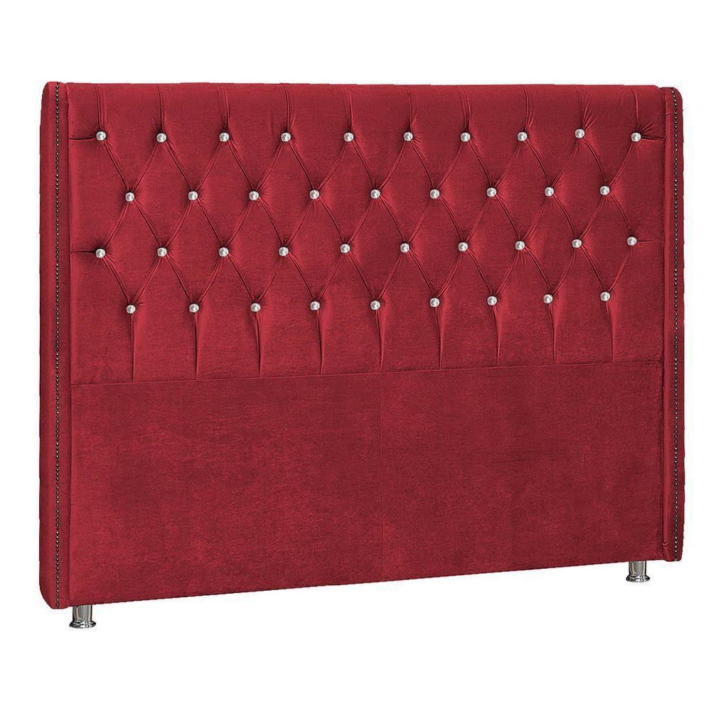 Cabeceira Queen Tóquio P04 160 Cm Suede Vermelho Tca 53 - 1