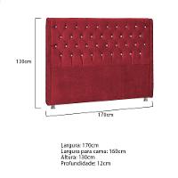 Cabeceira Queen Tóquio P04 160 Cm Suede Vermelho Tca 53 - 5
