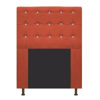 Cabeceira Dama 90Cm Solteiro Com Strass Suede Terracota - 1