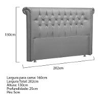 Cabeceira Queen Brescia P04 160 Cm Suede Cinza Tca 940 - 5