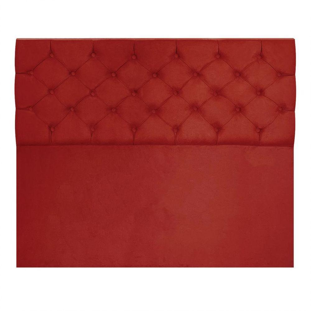 Cabeceira Capitonê King 1,95m Jade Suede Cor Vermelho - 5