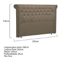 Cabeceira Queen P04 160 Cm Suede Marrom Claro Tca 945 - 5