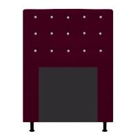Cabeceira Dama 90Cm Solteiro Com Strass Suede Bordô - 1