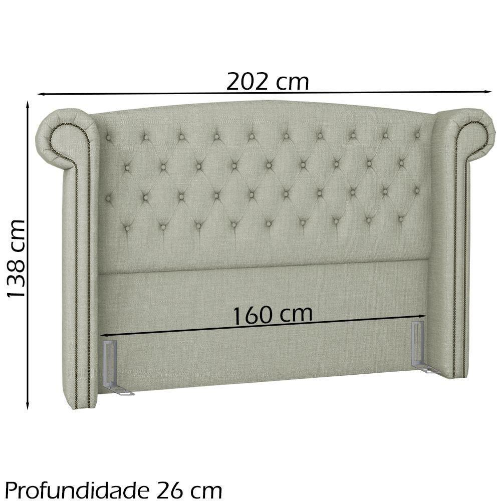 Cabeceira Queen 160 Cm Valenn Linho Sl 76 Peer Sl 76 - 4