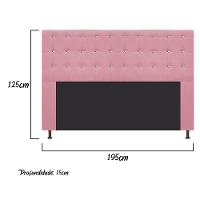 Cabeceira Dama 195Cm King Size Com Strass Suede Rosa Bebê - 2