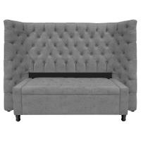 Kit Cabeceira E Calçadeira Baú Casal Everest P02 140 Cm Para Cama Box Suede - Amarena Móveis Cinza - 1