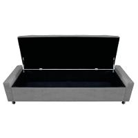 Kit Cabeceira E Calçadeira Baú Casal Everest P02 140 Cm Para Cama Box Suede - Amarena Móveis Cinza - 5