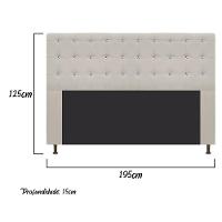 Cabeceira Dama 195Cm King Size Com Strass Suede Bege - 2