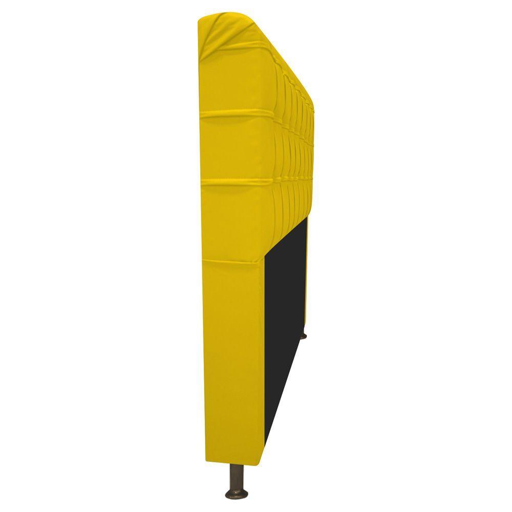 Cabeceira Dama 140Cm Casal Com Botonê Amarelo - 5