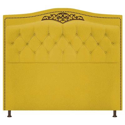 Cabeceira Yasmim 90Cm Solteiro Suede Amarelo