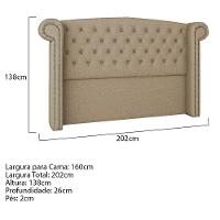 Cabeceira Queen Lyon P04 160 Cm Suede Bege Tca 941 - 5