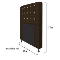 Cabeceira Dama 90Cm Solteiro Com Strass Suede Marrom - 2