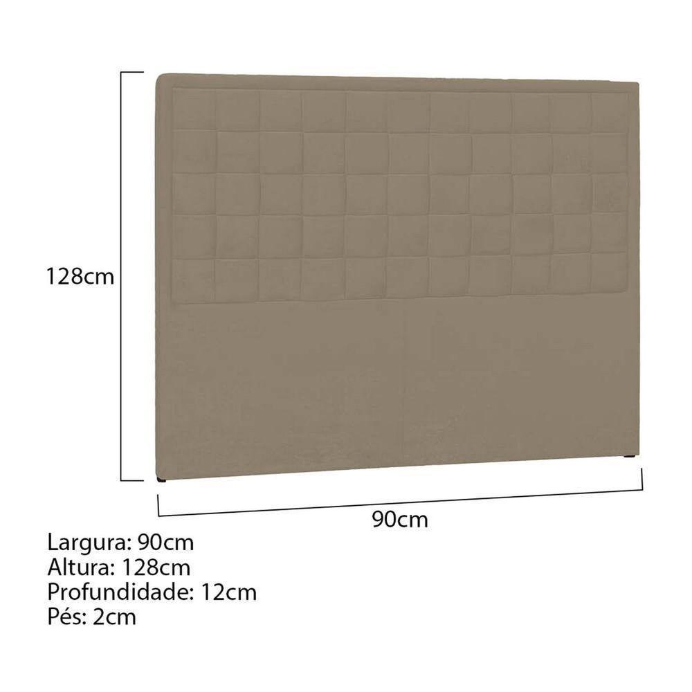 Cabeceira Solteiro P04 90 Cm Suede Marrom Claro Tca 945 - 5