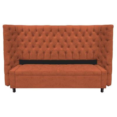 Kit Cabeceira E Calçadeira Baú King P02 195cm Suede - Amarena Móveis Terracota