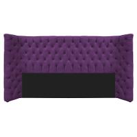 Kit Cabeceira E Calçadeira Baú King Everest P02 195cm Para Cama Box Suede - Doce Sonho Móveis Roxo - 6