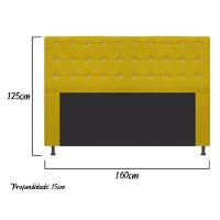 Cabeceira Dama 160Cm Queen Size Com Strass Suede Amarelo - 2