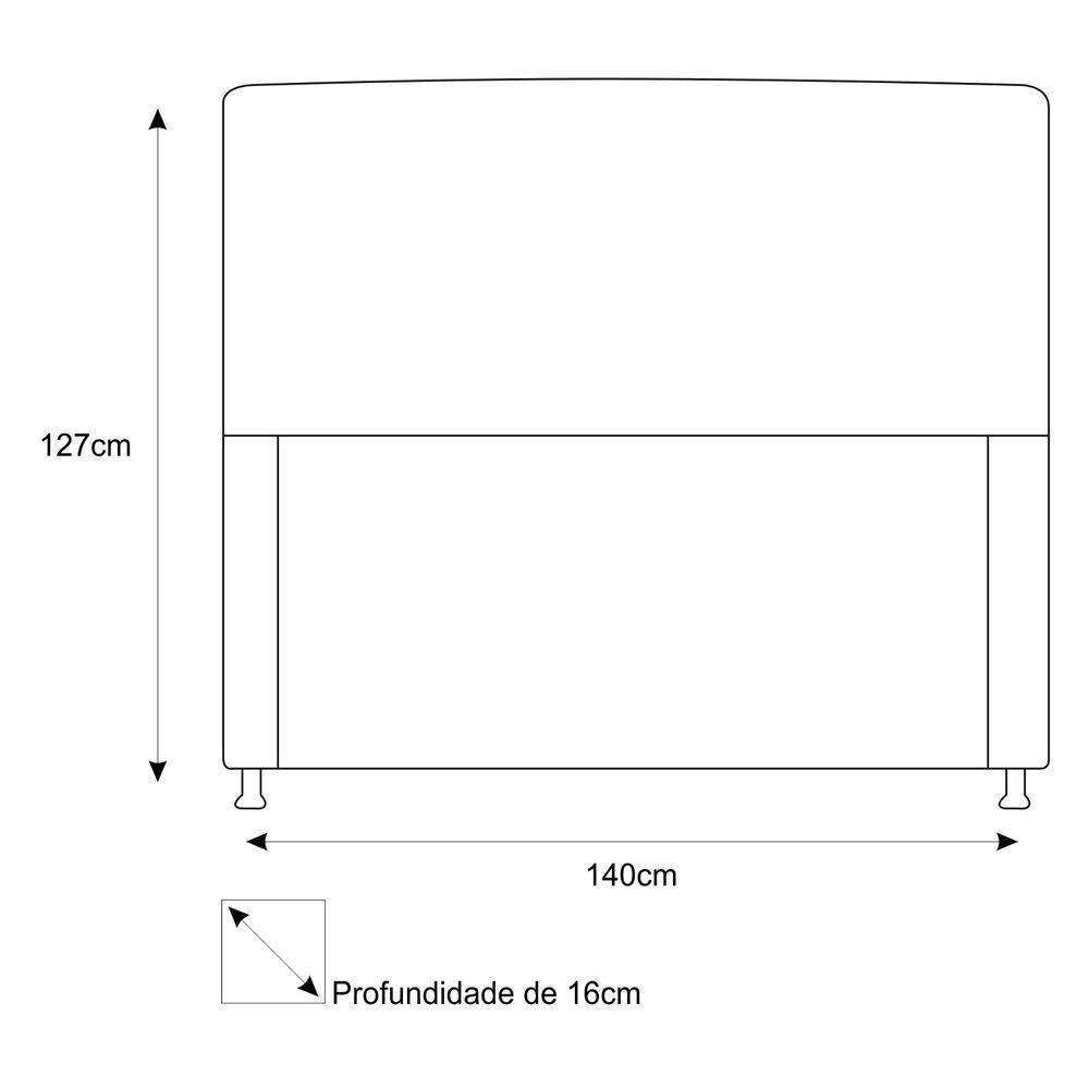 Cabeceira Dama 140Cm Casal Com Botonê Branco - 2