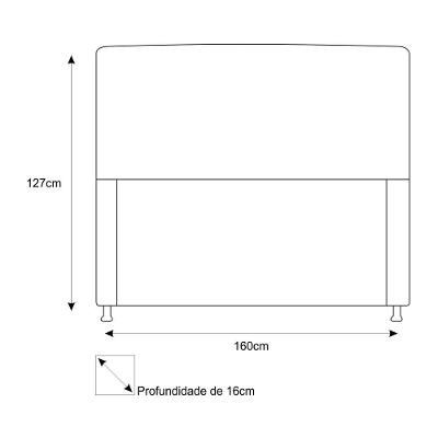 Cabeceira Dama 160Cm Queen Size Com Strass Marrom