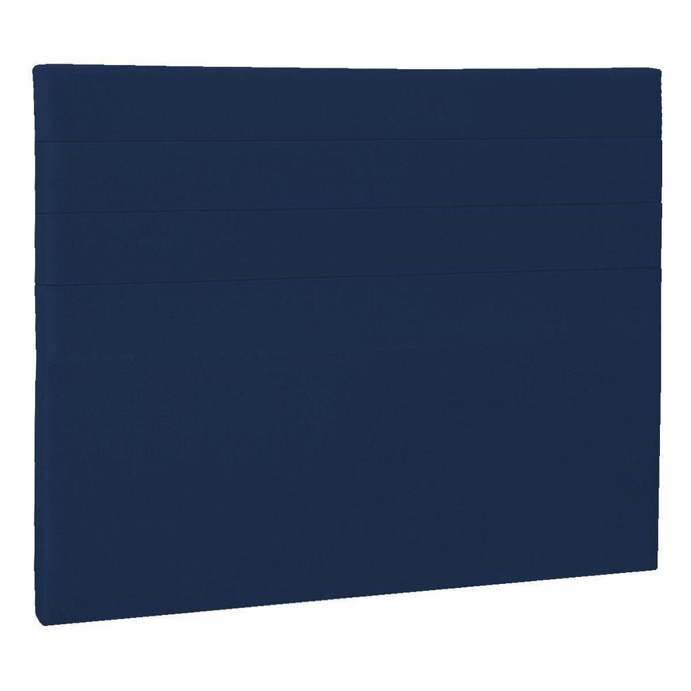 Cabeceira Solteiro P04 90 Cm Suede Azul Marinho Tca 948 - 1