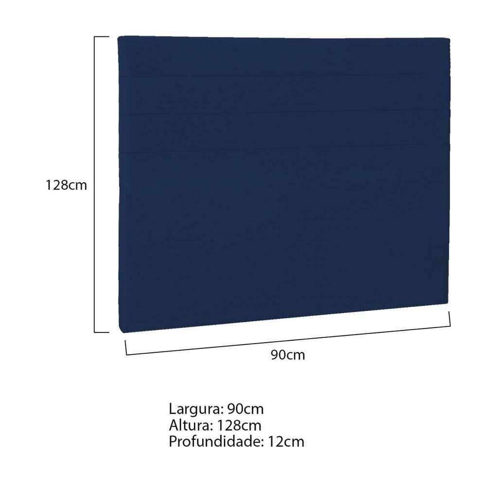 Cabeceira Solteiro P04 90 Cm Suede Azul Marinho Tca 948 - 5