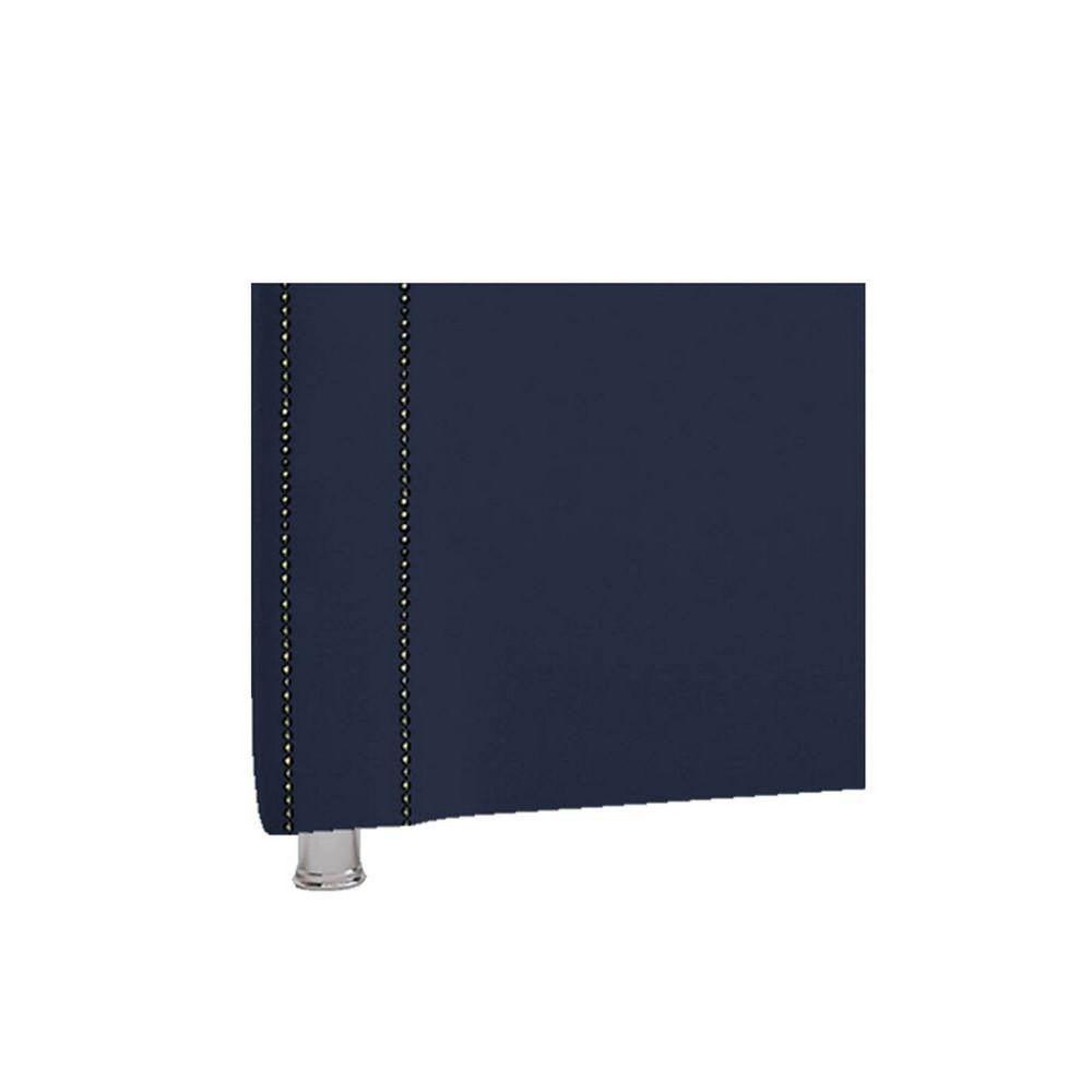 Cabeceira Solteiro P04 90 Cm Suede Azul Marinho Tca 948 - 2
