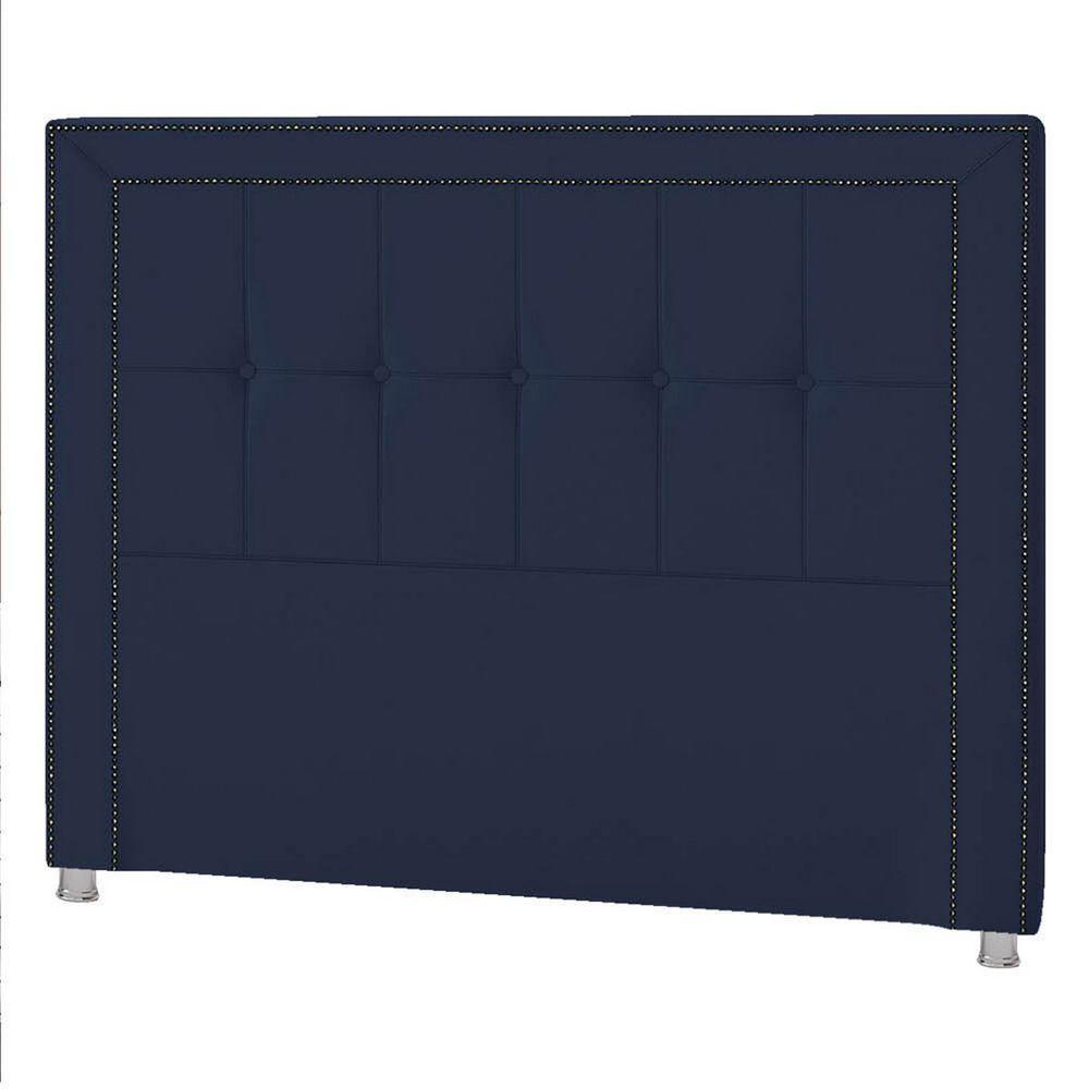 Cabeceira Solteiro P04 90 Cm Suede Azul Marinho Tca 948 - 4