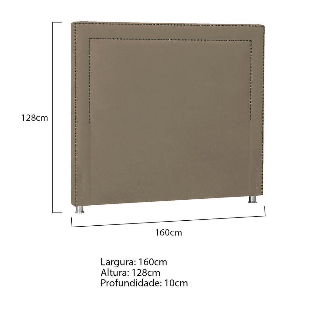 Cabeceira Queen P04 160 Cm Suede Marrom Claro Tca 945 - 5