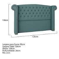 Cabeceira Solteiro Lyon P04 90 Cm Suede Turquesa Tca 946 - 5