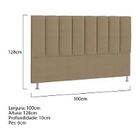 Cabeceira Solteiro Hannover P04 100 Cm Suede Bege Tca 941 - 5