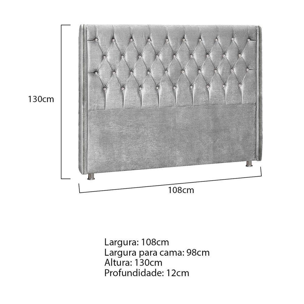 Cabeceira Solteiro Tóquio P04 98 Cm Suede Cinza Tca 940 - 5