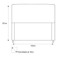 Cabeceira Dama 140Cm Casal Com Botonê Marrom - 2