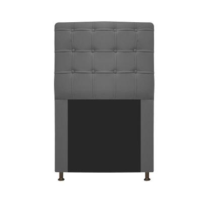 Cabeceira Dama 90Cm Solteiro Com Botonê Cinza
